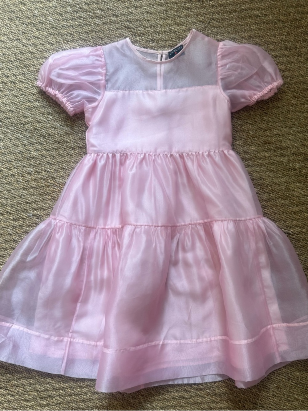 Crewcuts Light Pink Organza Puff Sleeve Dress Size 8 Girls